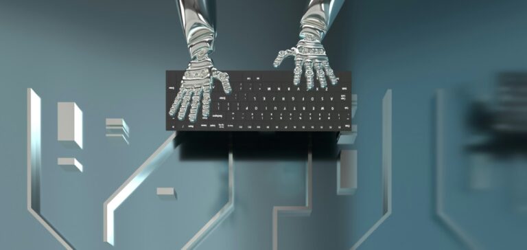 AI Hands Writing on Keyboard | ChatGPT Assistance